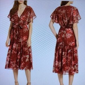 Misa Los Angeles Veronique Floral Midi Dress S